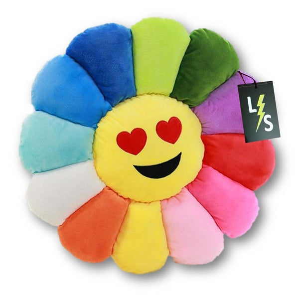 Toy - LightningStore Adorable Cute Colorful Rainbow Red Orange Yellow Blue Green Purple Love Eyes Emotion Sunflower Doll Pillow Cushion Realistic Looking Plush Toys Plushie Children's Gifts Animals