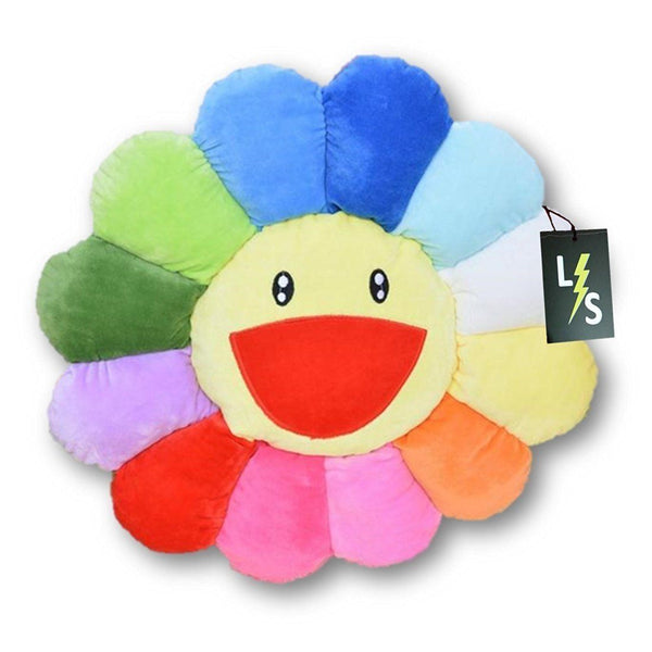 Toy - LightningStore Adorable Cute Colorful Rainbow Red Orange Yellow Blue Green Purple Smiling Wide Mouth Emotion Sunflower Doll Pillow Cushion Realistic Looking Plush Toys Plushie Children's Gifts Animals