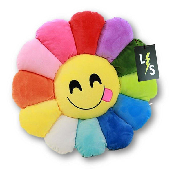 Toy - LightningStore Adorable Cute Colorful Rainbow Red Orange Yellow Blue Green Purple Smiling Yummy Tongue Emotion Sunflower Doll Pillow Cushion Realistic Plush Toys Plushie Children's Gifts Animals