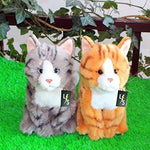 Toy - LightningStore Adorable Cute Gray Grey Orange Sitting Giant Cat Stuffed Animal Doll Realistic Looking Plush Toys Plushie Children's Gifts Animals