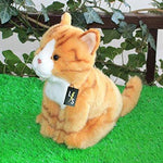Toy - LightningStore Adorable Cute Gray Grey Orange Sitting Giant Cat Stuffed Animal Doll Realistic Looking Plush Toys Plushie Children's Gifts Animals
