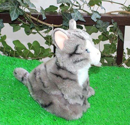 Toy - LightningStore Adorable Cute Gray Grey Orange Sitting Giant Cat Stuffed Animal Doll Realistic Looking Plush Toys Plushie Children's Gifts Animals
