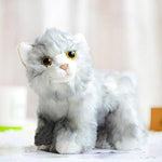 Toy - LightningStore Adorable Cute Gray White Cat Doll Big Eyes Realistic Looking Stuffed Animal Plush Toys Plushie Children's Gifts Animals
