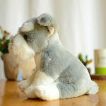 Toy - LightningStore Adorable Cute Grey Gray And White Schnauzer Dog Puppy Stuffed Animal Doll Realistic Looking Plush Toys Plushie Children's Gifts Animals + Toy Organizer Bag Bundle