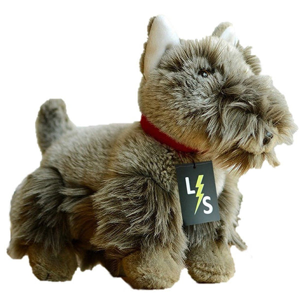 Toy - LightningStore Adorable Cute Grey Gray Schnauzer Dog Puppy Stuffed Animal Doll Realistic Looking Plush Toys Plushie Children's Gifts Animals
