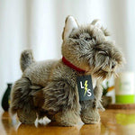 Toy - LightningStore Adorable Cute Grey Gray Schnauzer Dog Puppy Stuffed Animal Doll Realistic Looking Plush Toys Plushie Children's Gifts Animals