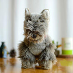 Toy - LightningStore Adorable Cute Grey Gray Schnauzer Dog Puppy Stuffed Animal Doll Realistic Looking Plush Toys Plushie Children's Gifts Animals