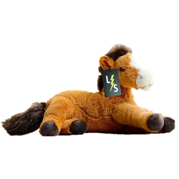 Toy - LightningStore Adorable Cute Lying Sleeping Light Brown And White Horse Pony Doll Realistic Looking Stuffed Animal Plush Toys Plushie Children's Gifts Animals