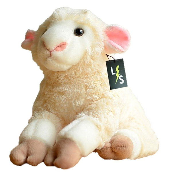 Toy - LightningStore Adorable Cute Sitting Baby White Sheep Stuffed Animal Doll Realistic Looking Plush Toys Plushie Children's Gifts Animals