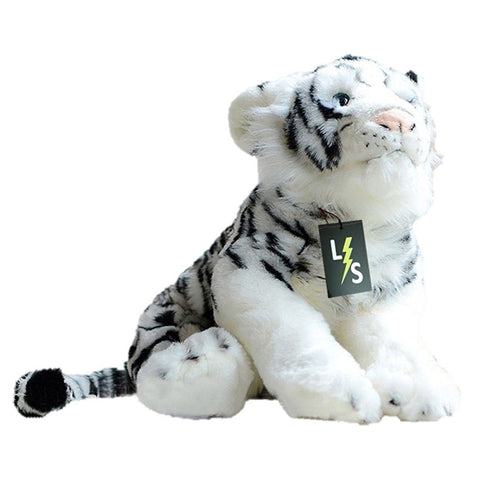 Toy - LightningStore Adorable Cute White Bengal Siberian Tiger Cub Baby Doll Realistic Looking Stuffed Animal Plush Toys Plushie Children's Gifts Animals