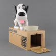 Toy - Lightningstore Automatic Brown Black And White Dog Puppy Coin Piggy Bank Box For Kids - Your Pet Will Come Out And Get Your Coin - Excellent For Encouraging Money Saving For Your Kids