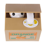 Toy - Lightningstore Automatic White Yellow Cat Panda Coin Piggy Bank Monkey Box For Kids - Your Pet Will Come Out And Get Your Coin - Excellent For Encouraging Money Saving For Your Kids