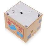 Toy - Lightningstore Automatic White Yellow Cat Panda Coin Piggy Bank Monkey Box For Kids - Your Pet Will Come Out And Get Your Coin - Excellent For Encouraging Money Saving For Your Kids