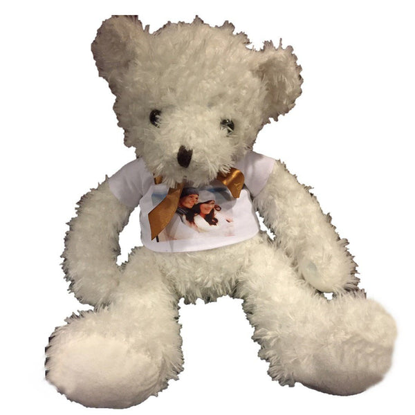 Toy - LightningStore Customizable White Teddy Bear T-Shirt Doll Realistic Looking Stuffed Animal Plush Toys Plushie Children's Gifts Animals
