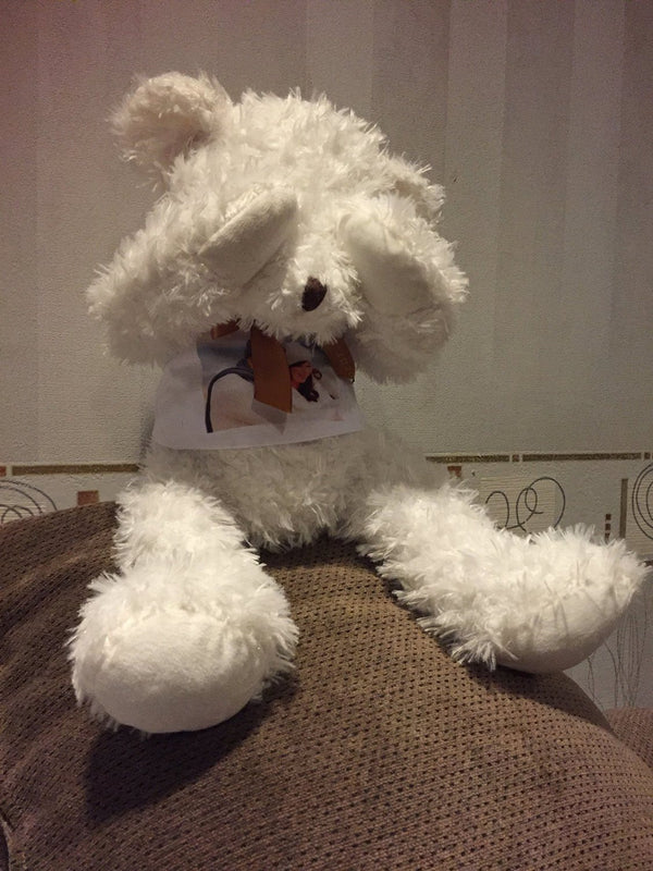 Toy - LightningStore Customizable White Teddy Bear T-Shirt Doll Realistic Looking Stuffed Animal Plush Toys Plushie Children's Gifts Animals