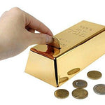 Toy - Lightningstore Gold Brick Piggy Bank Coin Money Deposit - Excellent Gift To Entourage Saving - Ideal For Your Kids And Children