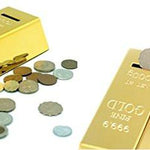 Toy - Lightningstore Gold Brick Piggy Bank Coin Money Deposit - Excellent Gift To Entourage Saving - Ideal For Your Kids And Children