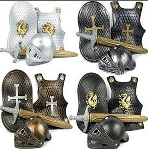 Toy - LightningStore Knight Battle Armor Set - Contains Sword Shield Kevlar Body Armor And Helmet - Comes In Black Silver White And Bronze