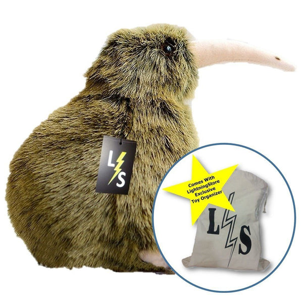 Toy - LightningStore New Zealand Kiwi Bird Dolls Realistic Looking Stuffed Animal Plush Toys Plushie Children's Gifts Animals + Toy Organizer Bag Bundle