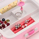 Toy - LightningStore Pink Brown Silver Suitcase Music Box - An Excellent Gift For Children, Teens, And Adults - Light Up Your Day With Relaxing Music From This Musical Box