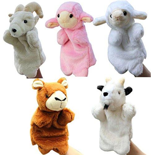 Toy - LightningStore Super Cute Sheep Goat Alpaca White Pink Brown Hand Puppet For Story Telling Bedtime Story Stories Doll Realistic Looking Stuffed Animal Plush Toys Plushie Children's Gifts Animals ...