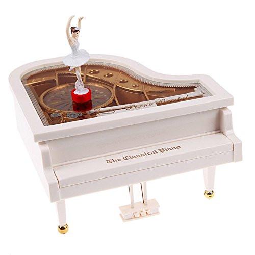 Toy - LightningStore Vintage Classical Ballerina White Grand Piano Music Box - An Excellent Gift For Children, Teens, And Adults - Light Up Your Day With Relaxing Music From This Musical Box