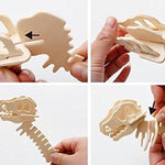 Toy - LightningStore Wooden Dinosaur Apatosaurus Triceratops Tyrannosaurus Rex Stegosaurus Velociraptor 3D Jigsaw Puzzle For Kids And Children - Educational Toy To Maximize Learning - Excellent Gift Idea