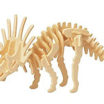 Toy - LightningStore Wooden Dinosaur Parasaurolophus Triceratops Tyrannosaurus Rex Stegosaurus Velociraptor 3D Jigsaw Puzzle For Kids And Children - Educational Toy To Maximize Learning - Excellent Gift