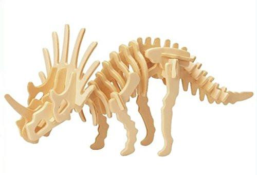 Toy - LightningStore Wooden Dinosaur Parasaurolophus Triceratops Tyrannosaurus Rex Stegosaurus Velociraptor 3D Jigsaw Puzzle For Kids And Children - Educational Toy To Maximize Learning - Excellent Gift