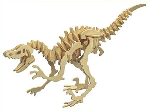 Toy - LightningStore Wooden Dinosaur Velociraptor Triceratops Tyrannosaurus Rex Stegosaurus 3D Jigsaw Puzzle For Kids And Children - Educational Toy To Maximize Learning - Excellent Gift Idea