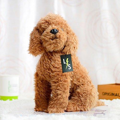 Toy - LightningStore Yellow Orange Sitting Poodle Teddy Puppy Dog Dolls Realistic Looking Stuffed Animal Plush Toys Plushie Children's Gifts Animals + Toy Organizer Bundle