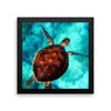 Turtle Swimming Framed Photo Poster Wall Art Decoration Decor For Bedroom Living Room