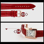 Watch - LightningStore Women's Fashion Watch - Super Affordable Elegant Looking Watch - Stainless Steel - Quartz - Leather - Analog- Comes In Black, Brown, And Red
