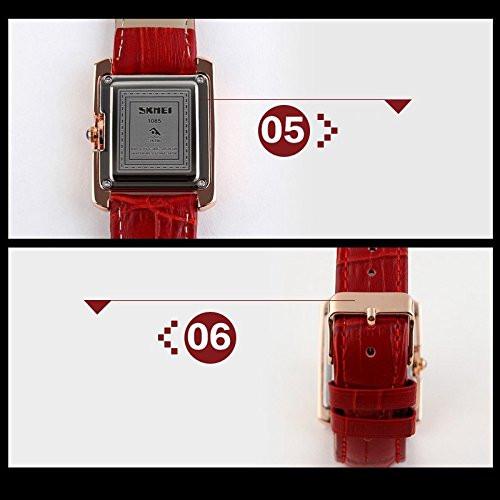 Watch - LightningStore Women's Fashion Watch - Super Affordable Elegant Looking Watch - Stainless Steel - Quartz - Leather - Analog- Comes In Black, Brown, And Red