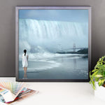 Waterfall Girl Framed Photo Poster Wall Art Decoration Decor For Bedroom Living Room