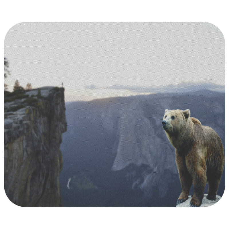 Grizzly Bear on The Mountain Mouse Pad - Wildlife Animal Nature Mouse Mat - Personalized Home Office Decor - Desk Accessories - Mousepads Computer Accessory