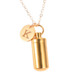 Necklace for Ashes - Gold Silver Initial Urn Necklace