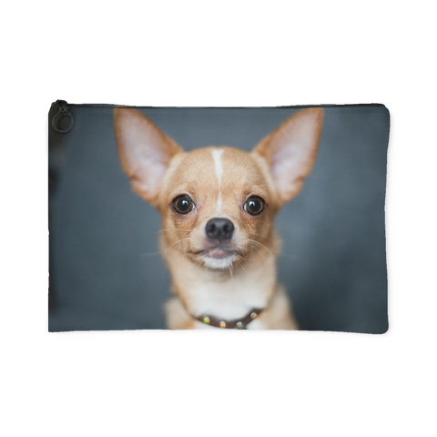 Custom Personalized Chihuahua Photo Pouch - Turn Your Photos into a Pouch Pencil Case Makeup Bag