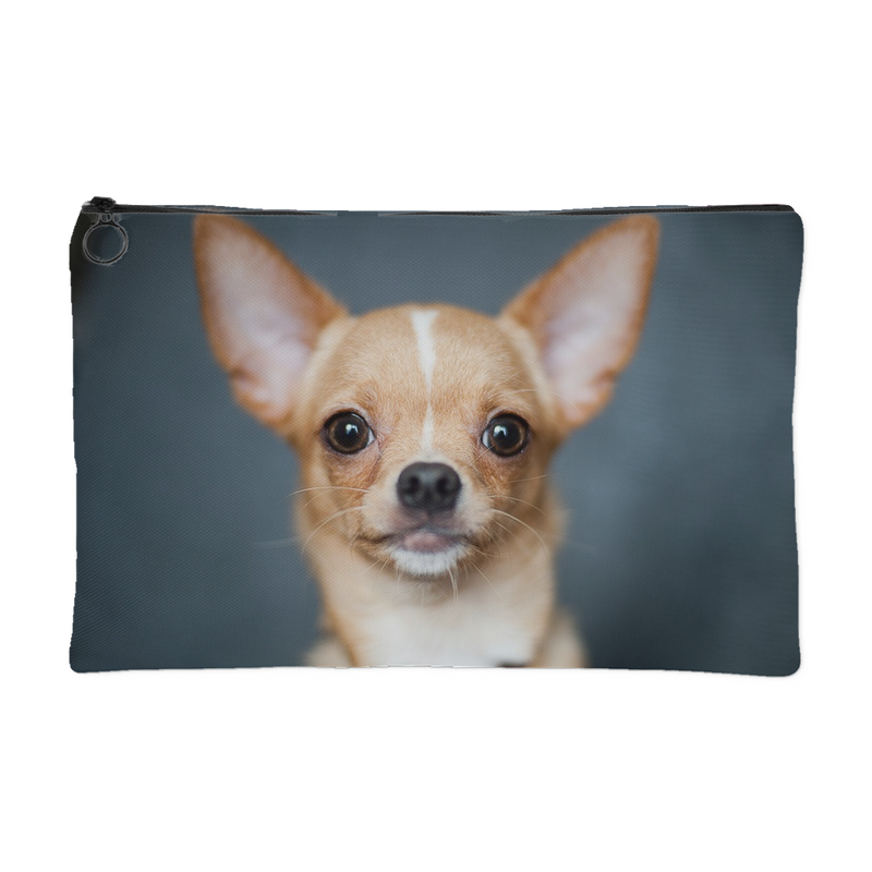 Custom Personalized Chihuahua Photo Pouch - Turn Your Photos into a Pouch Pencil Case Makeup Bag
