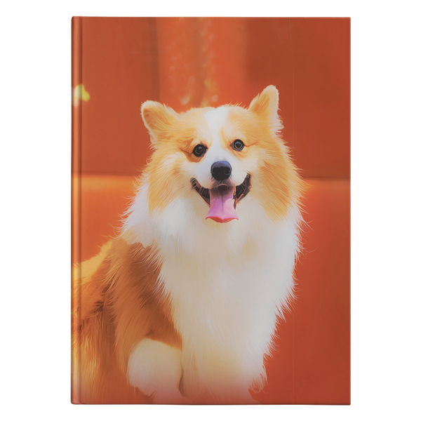 Caderno de diário personalizado com foto de Corgi - transforme as suas fotos num diário de edição limitada